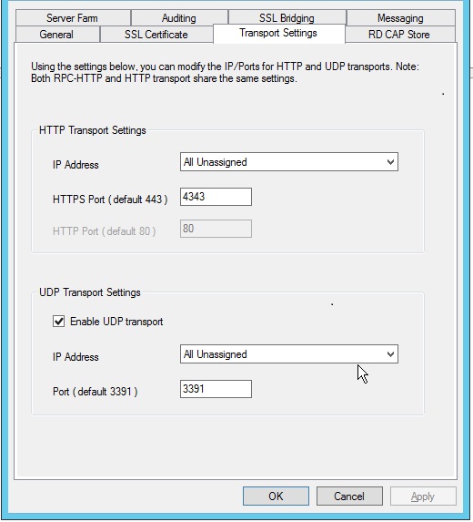 Can port using. Remote desktop Gateway. RDGW. Right click properties target.